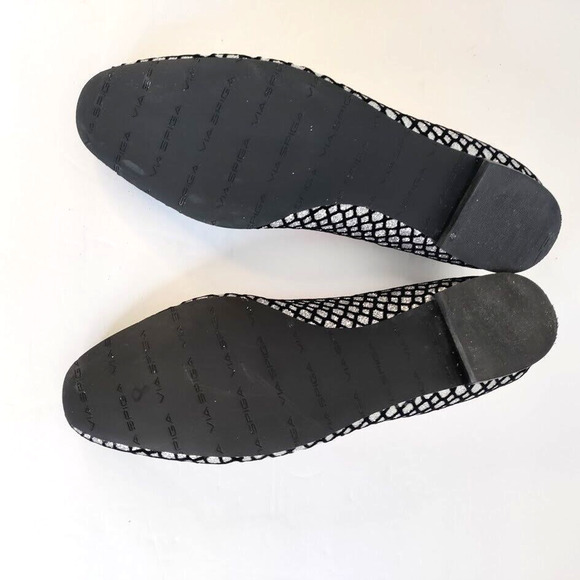 Via Spiga Flat Shoes Women's 8.5 M Edina Sliver Mesh Glitter Metallic Slip-on - Picture 13 of 16